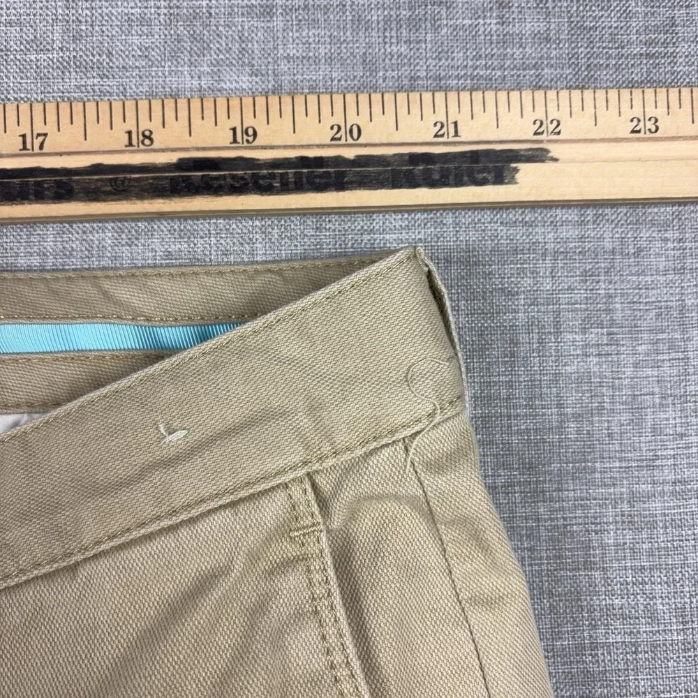 Tommy Bahama Pants Mens 42x32 Beige Stretch Chino Flat Front Marlin Logo Casual